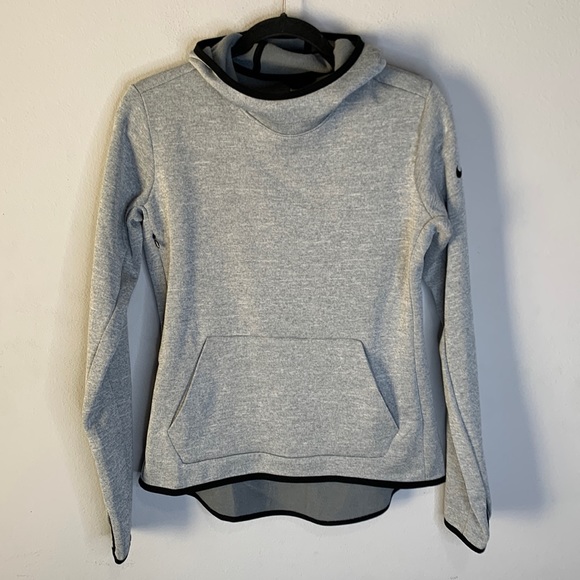 Nike Tops - Nike dri fit gray black trim active hooded sweatshirt hoodie S